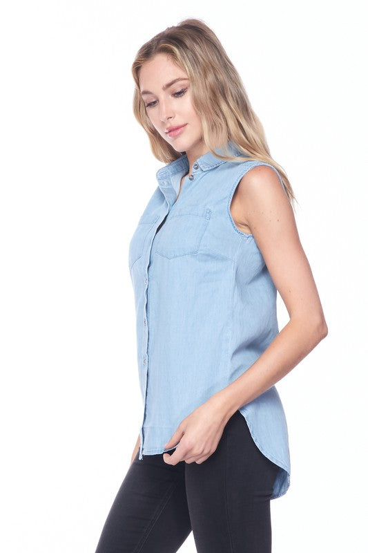 THE CHAMBRAY TOP