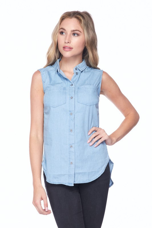 THE CHAMBRAY TOP