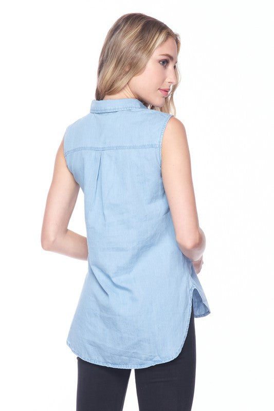 THE CHAMBRAY TOP