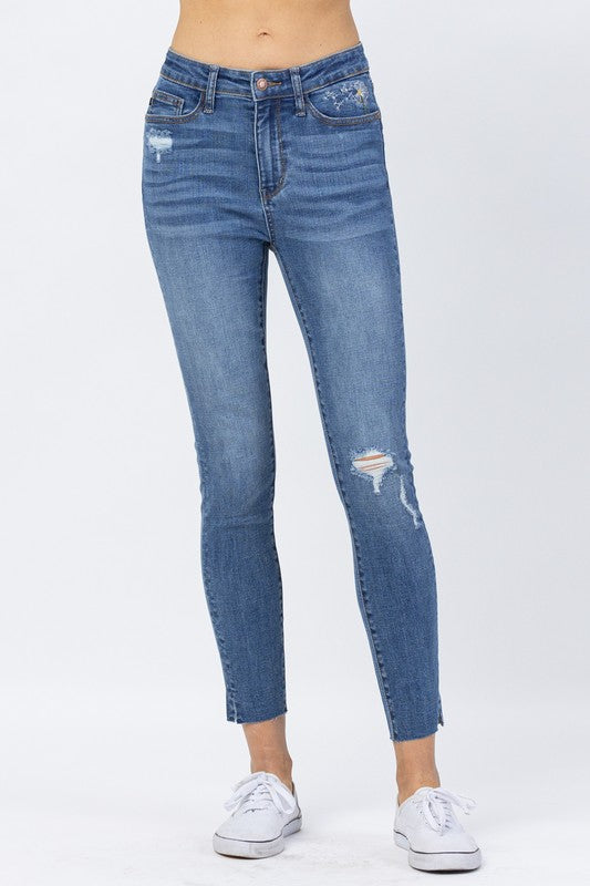 HI-WAISTED SKINNY JEANS