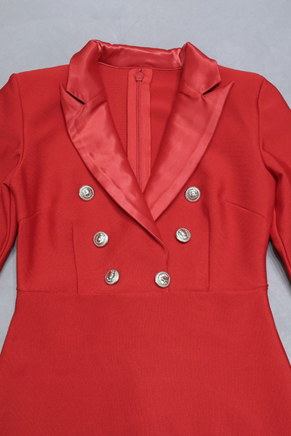 Double-Breasted Lapel Collar Blazer Dress