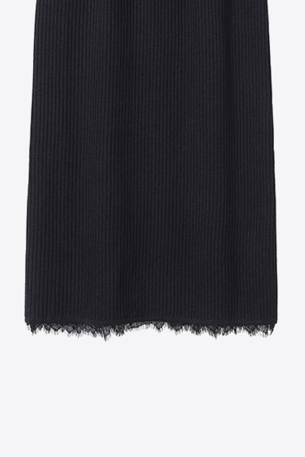 Lace Trim Rib-Knit Skirt