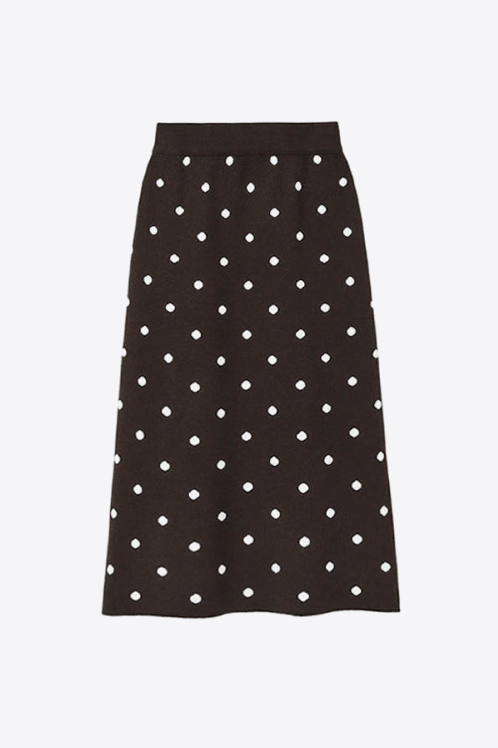 Polka Dot Knit Midi Skirt