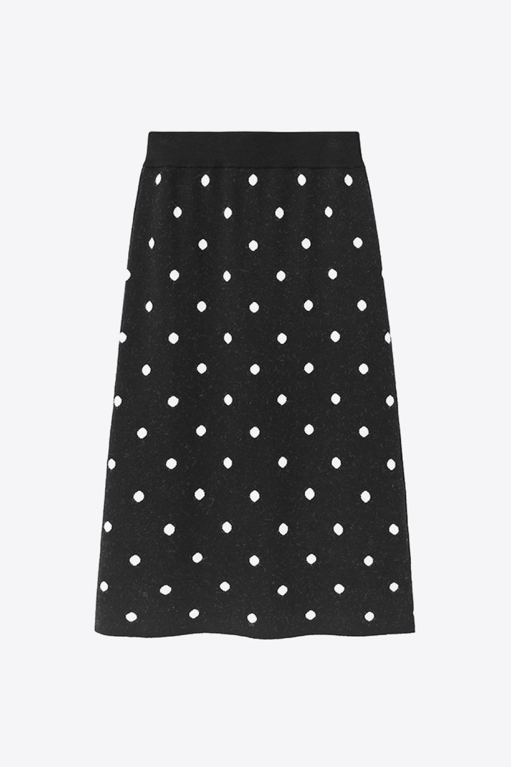 Polka Dot Knit Midi Skirt