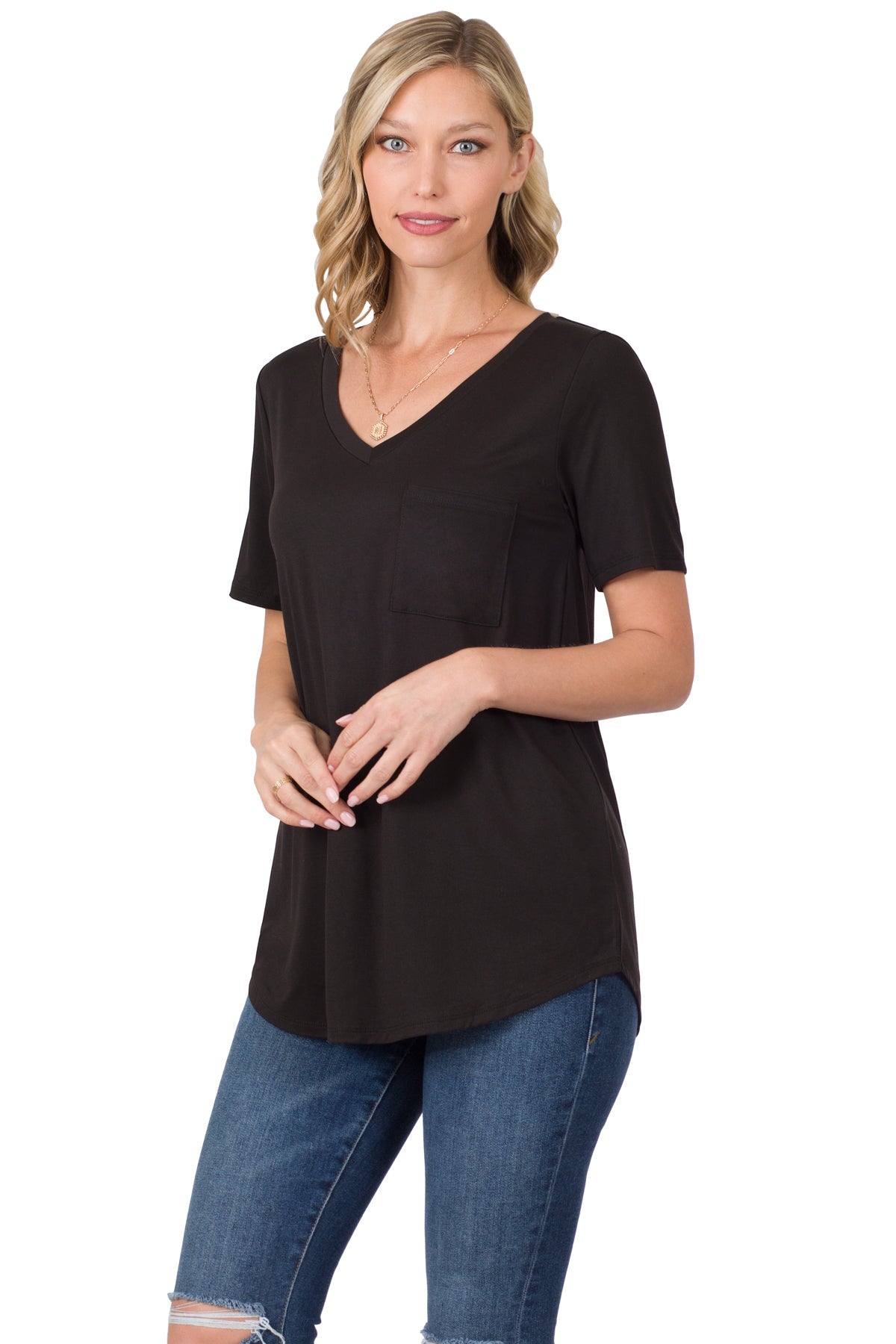 FRONT POCKET TOP - BLACK